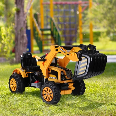 HOMCOM Trattore per bambini 150cm x 62cm x 74cm Giallo