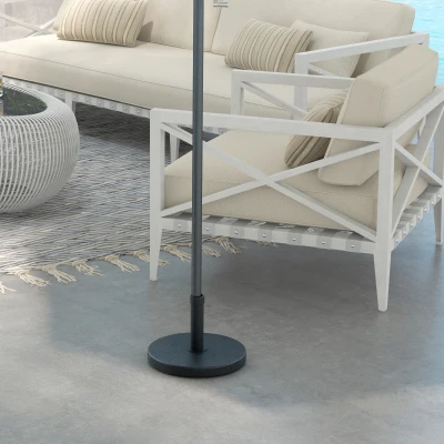 Outsunny Pied Parasol Rond 15kg Plastique HDPE Poignée