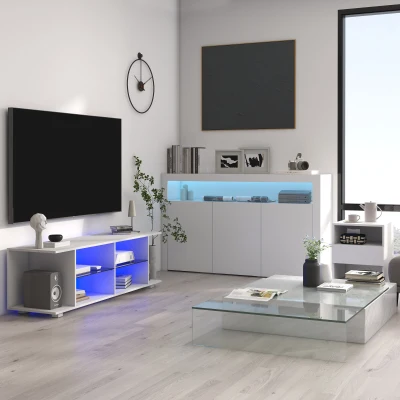 HOMCOM Credenza 155cm x 40cm x 92cm Bianco