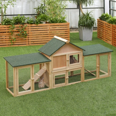 PawHut Clapier Lapins XXL 2 Étages Bois