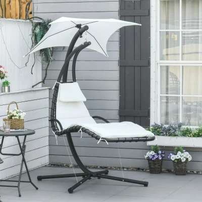 Outsunny Sdraio sospesa 190cm x 115cm x 190cm Crema