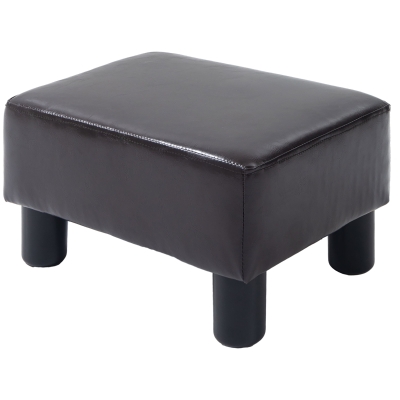HOMCOM Pouf Tabouret Bas Polyuréthane 40x30x24cm Marron