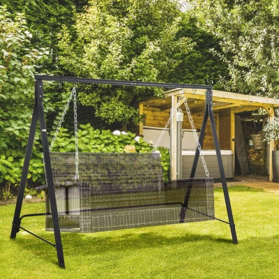 Outsunny Multi-Swing Seat Frame Steel Black