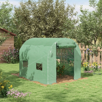 Outsunny Walk-In Greenhouse Steel Frame 2.5x2m Green