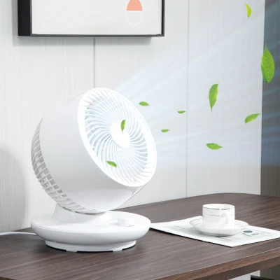 HOMCOM Ventilatore da tavolo 27cm x 27cm x 34cm Bianco