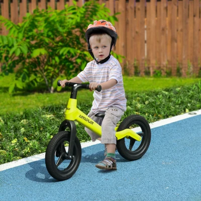 AIYAPLAY Balance Bike Adjustable Seat PU Wheels Green
