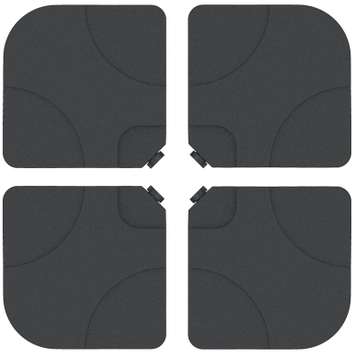 Outsunny Parasol Base Stand Weights Black 72kg Set of 4