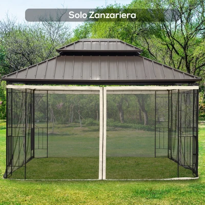 Outsunny Zanzariera 335cm x 207cm Nero