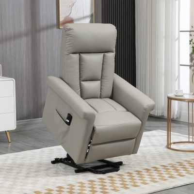 HOMCOM Power Lift Recliner Sofa Chair Grey for Elderly