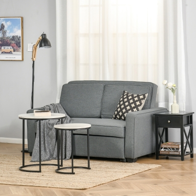 HOMCOM Double Sofa Bed Click Clack Grey with Adjustable Backrest