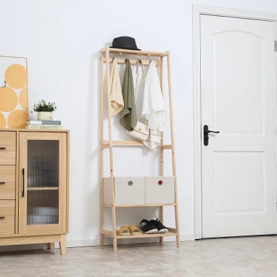 HOMCOM Appendiabiti 58cm x 36cm x 168cm Color Legno