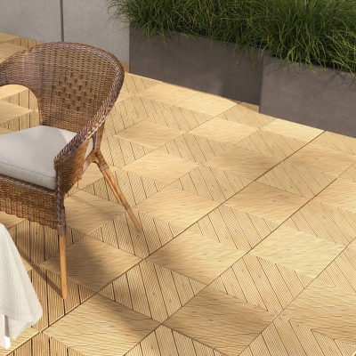 Outsunny Interlocking Decking Tiles 30x30cm Yellow 0.81㎡