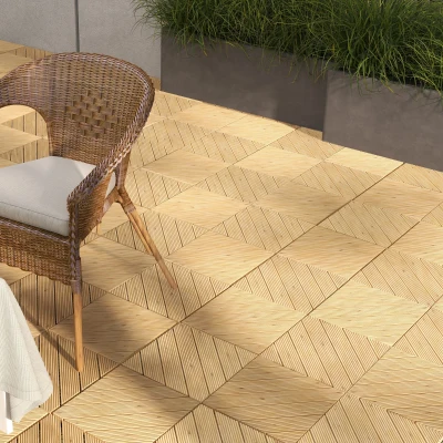 Outsunny Interlocking Decking Tiles 30x30cm Yellow 0.81㎡