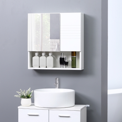 Kleankin Wall-Mounted Bathroom Mirror Cabinet White