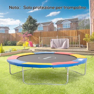 HOMCOM Copertura per tappeto elastico 305cm x 305cm x 1.5cm Rosso, Giallo, Blu