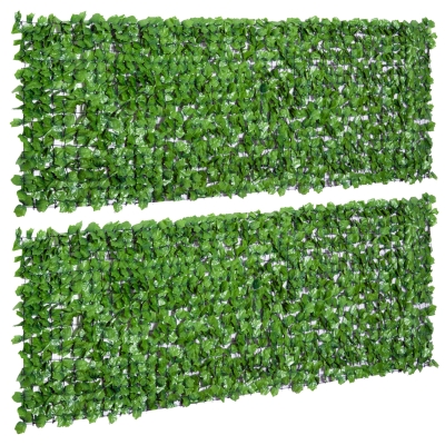 Outsunny Haies Artificielles Érable 3x1m Anti-UV Vert