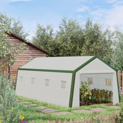 Outsunny Serra da Giardino 6x3x2.4m in PE con 8 Finestre