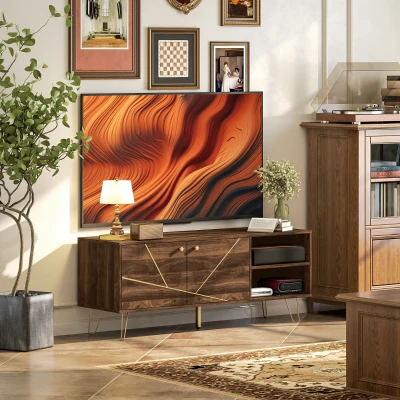 TV Stand Cabinet 130W x 40D x 52Hcm Brown