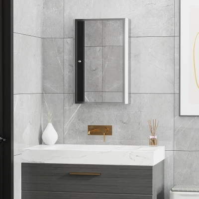 HOMCOM Wall-Mounted Mirror Cabinet Steel 60x40cm