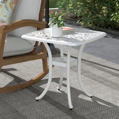 Small Garden Table 53W x 53D x 53Hcm White