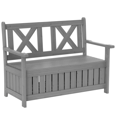 Garden Storage Bench 115cm x 61cm x 85cm Charcoal Grey