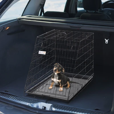 Metal Dog Cage L58*W93*H65cm Black