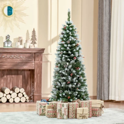 HOMCOM Albero di Natale 53cm x 53cm x 150cm Verde