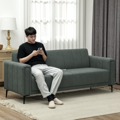 3 Seater Sofa 196W x 73D x 80Hcm Charcoal grey