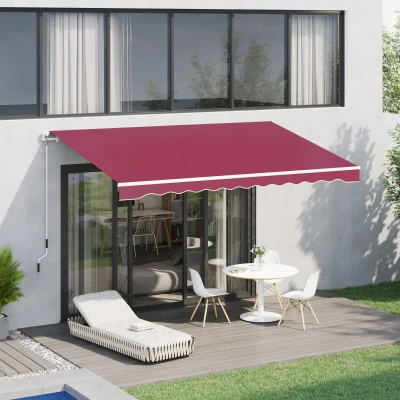 Outsunny Tenda da Sole a Manovella Copertura Impermeabile 4x2.5m