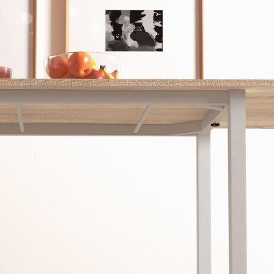 HOMCOM Mesa de Comedor Extensible con Patas de Acero para 4-6 Personas 160x70x76 cm Madera Natural(m-9)