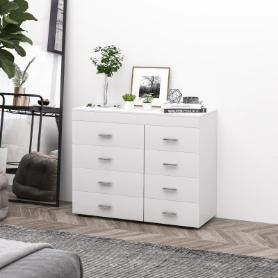 HOMCOM Cassettiera 90cm x 35cm x 73cm Bianco