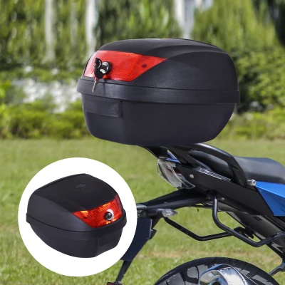 HOMCOM 28L Motorcycle Tail Box Luggage Carrier with 2 Keys