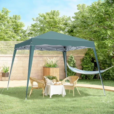 Outsunny Pop Up Gazebo Height Adjustable 3x3m Green