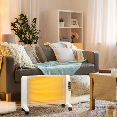 HOMCOM Mica Electric Space Heater 1000W/2000W White