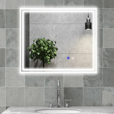 Kleankin LED Vanity Mirror Smart Touch Anti-Fog 3 Colour