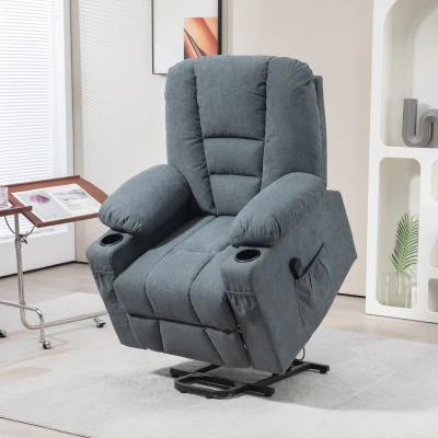 HOMCOM Oversized Lift Recliner Chair Fabric Grey