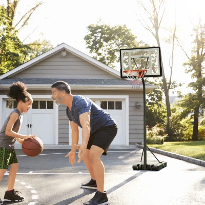HOMCOM Canestro basket 90cm x 165cm x 352cm Nero