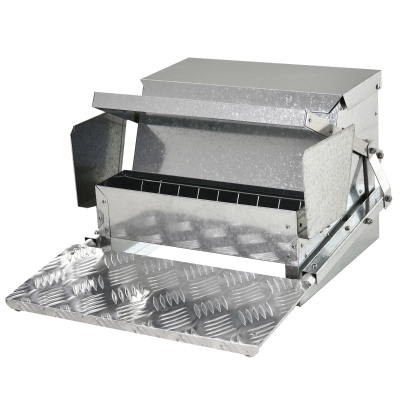 PawHut Automatic Treadle Chicken Feeder Galvanised Steel 11.5KG