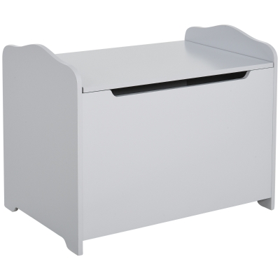 HOMCOM Wooden Kids Toy Box Storage Chest Grey