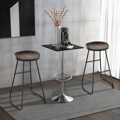 HOMCOM Sedie da Bar 49.5cm x 44cm x 71cm Marrone
