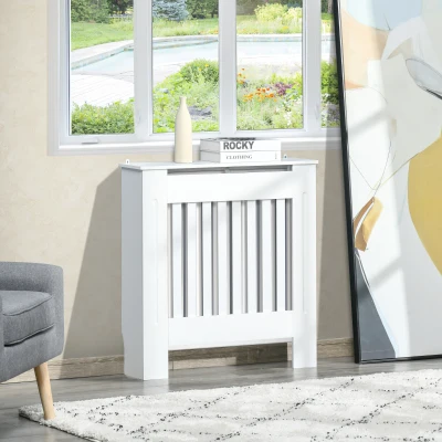 HOMCOM MDF Radiator Cover White 78L x 19W x 81H