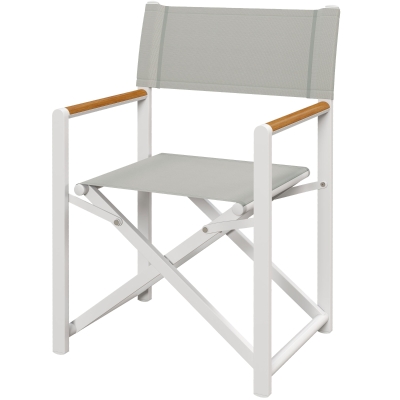 Outsunny Chaise Camping Pliable Tissu Respirant Gris