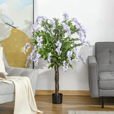 HOMCOM Wisteria Flower Tree Faux Plant 110cm