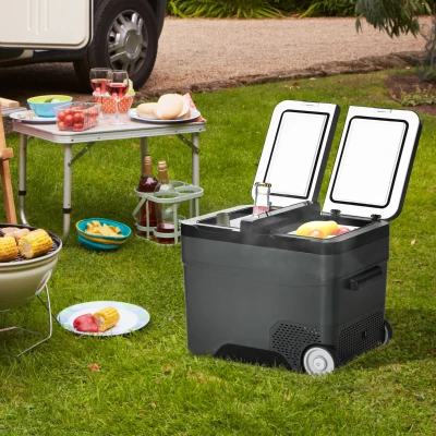 Outsunny Frigo portatile elettrico 63.2cm x 42cm x 50.8cm Grigio Scuro
