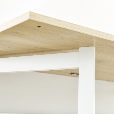 HOMCOM Isla de Cocina con Ala Abatible Mesa de Bar Alta con Múltiples Compartimentos 116x79,5x91 cm Blanco(m-9)