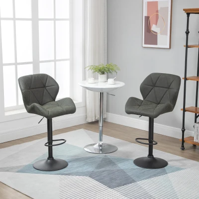 HOMCOM Set 2 sgabelli da bar 51.5cm x 57.5cm x 114.5cm Grigio Scuro