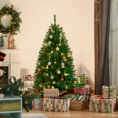 HOMCOM 5FT Christmas Tree LED Light Green Decoration