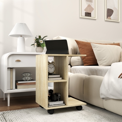End Side Table 45cmx35cmx58cm Natural wood finish