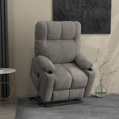 HOMCOM Electric Lift Recliner Chair with Remote Grey