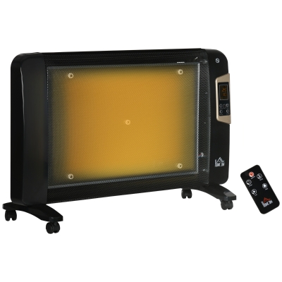 HOMCOM Mica Electric Space Heater 1000W/2000W Black